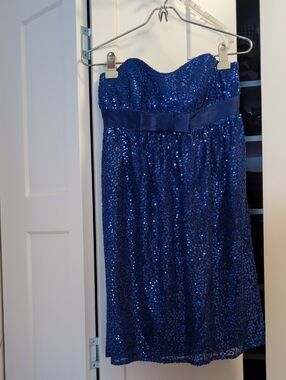 Betsey Johnson Blue Sequin Evening Dress size 4.